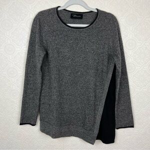Zoe Couture 100% Cashmere Asymmetrical Crewneck‎ Sweater Grey